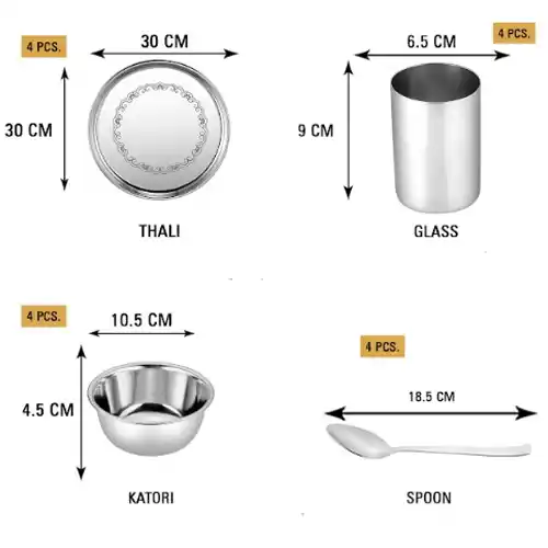 Stainless Steel Set Of 16 Pcs