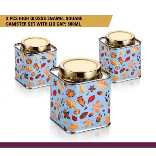 Blue Container Set Of 3 Pcs