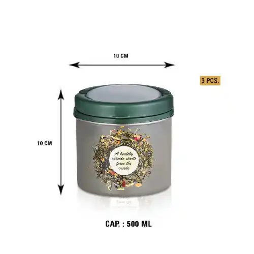 Green Container Set Of 3 Pcs