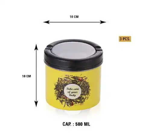 Yellow Container Set Of 3 Pcs