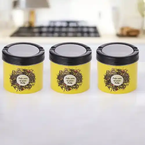 Yellow Container Set Of 3 Pcs