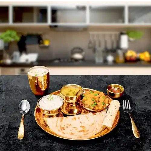 8 Pcs Rajbhog Thali Set (Gold)