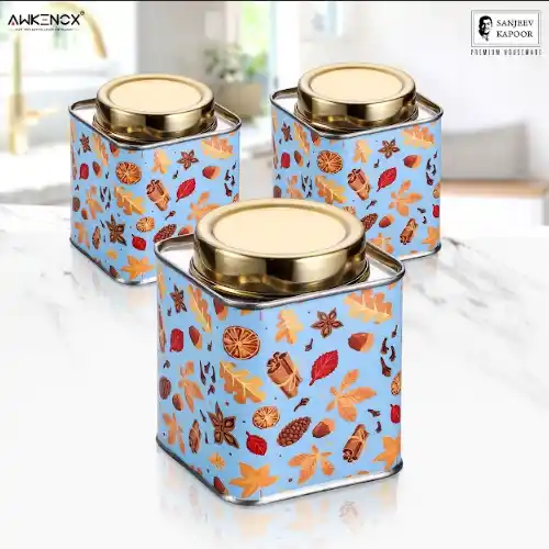 Blue Container Set Of 3 Pcs