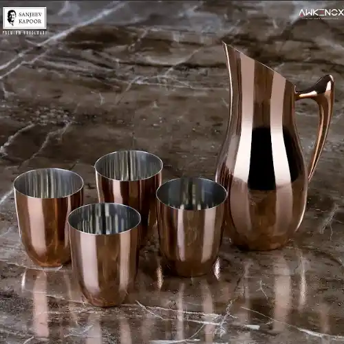 golden Lemon Set with Water Pitcher and Glass