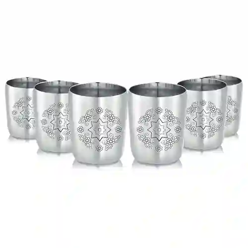 6 Pcs Glass - Mandala