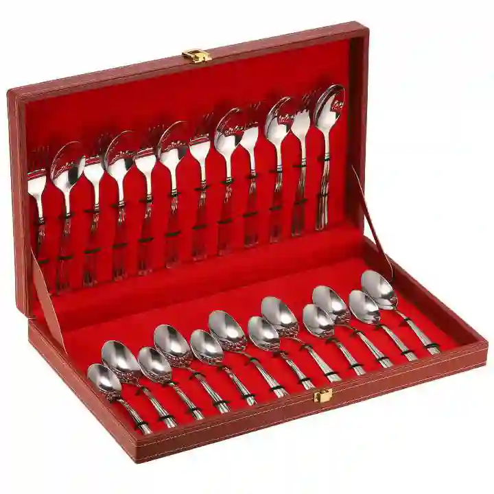 Cutlery Set in Leathrite Box 24 Pcs