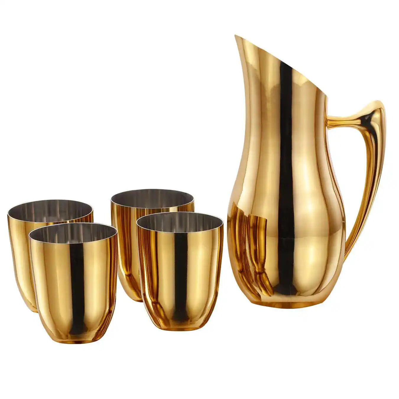 golden Lemon Set with Water Pitcher and Glass