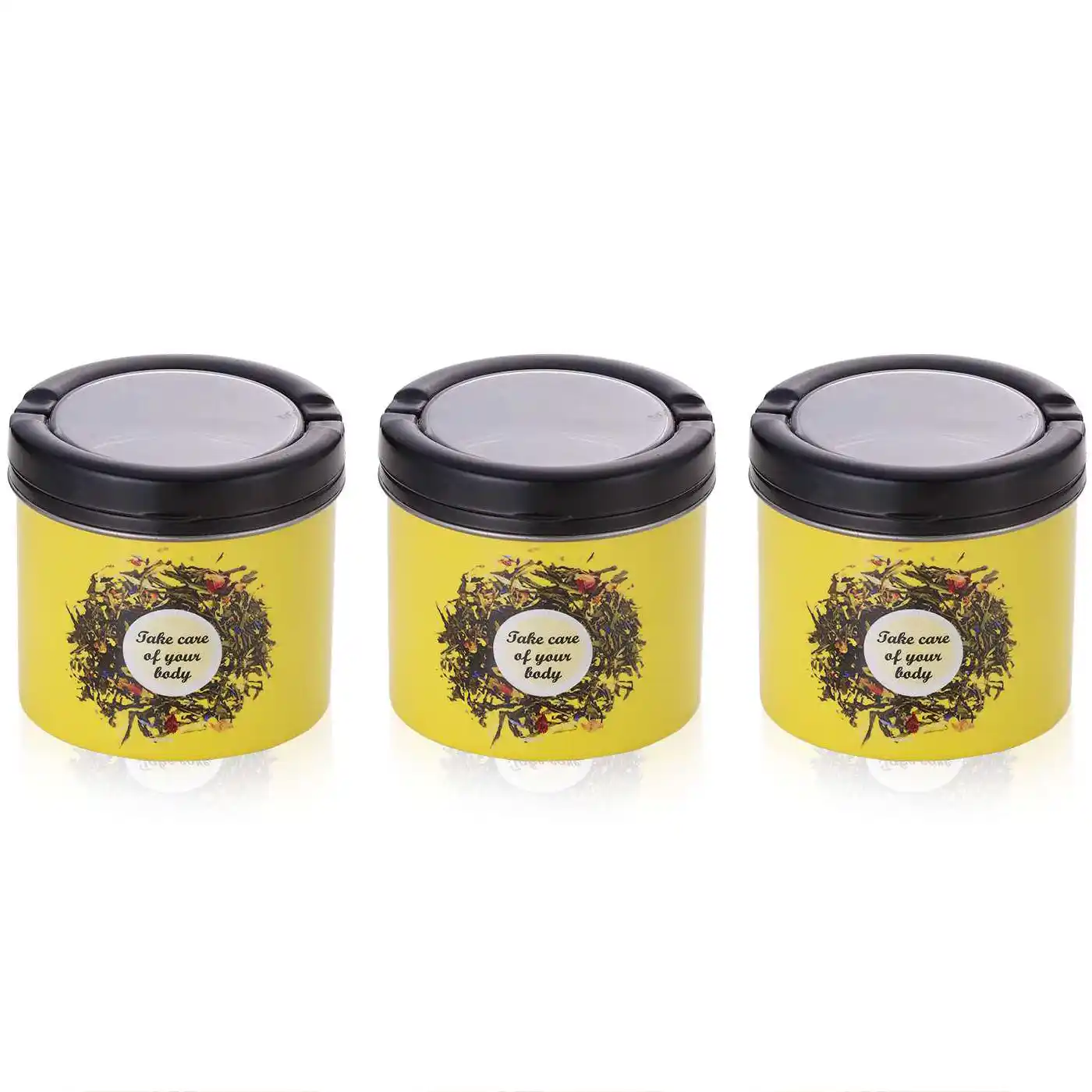 Yellow Container Set Of 3 Pcs
